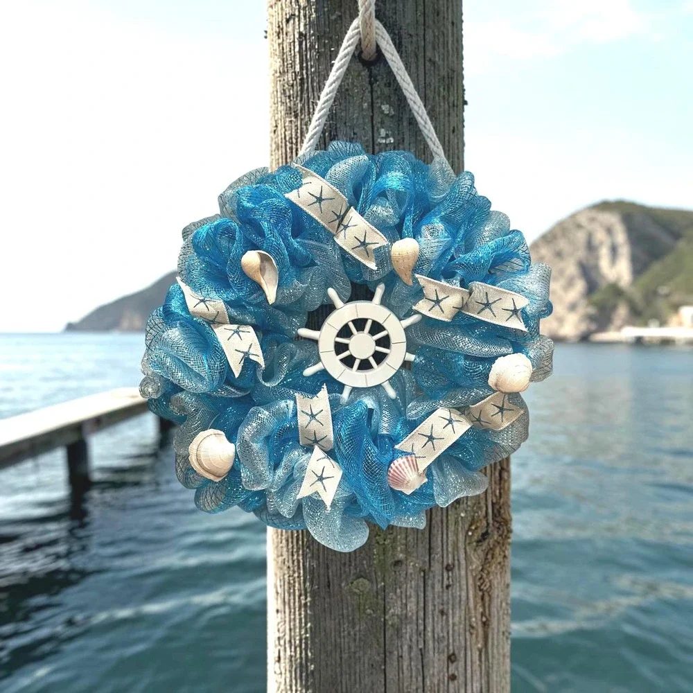 Handmade Mesh Cruise Wreath